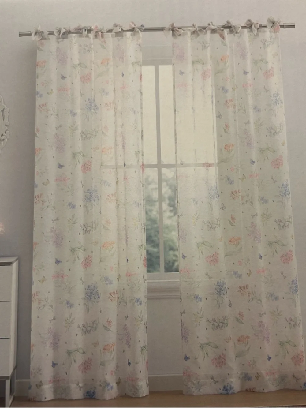 Lenox Butterfly Meadow Tie Top Curtains Drapes Panels 37